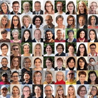 Bildkollage aus vielen verschiedenen Gesichtern